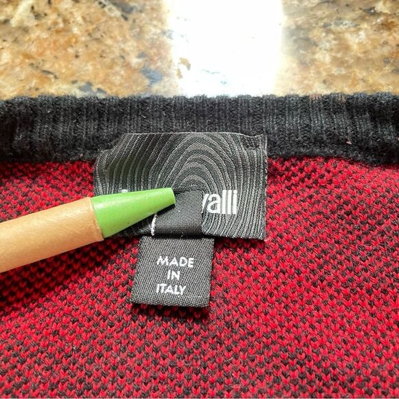 Just Cavalli Jacquard-Knit Cotton Mini Sweater Dress Red Black, Women Medium - Picture 6 of 8